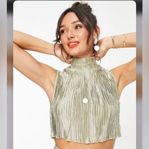 Crinkled ASOS crop top size 6
